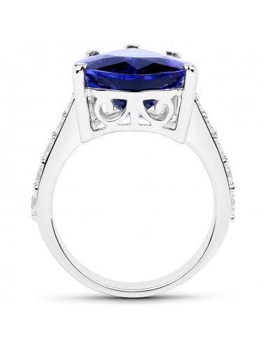 11.40 Carat Genuine Tanzanite and White Diamond 18K White Gold Ring l'achat 