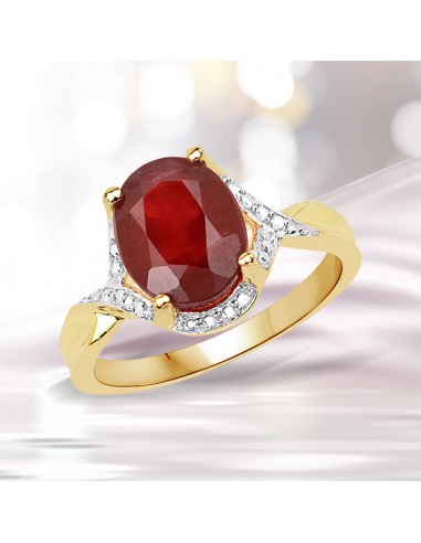 4.00 Carat Glass Filled Ruby .925 Sterling Silver Ring livraison gratuite