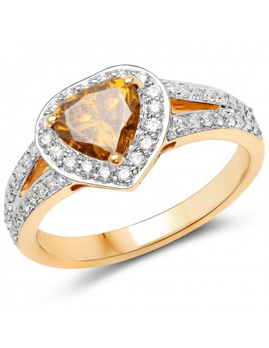 18K Yellow Gold 1.41 Carat Genuine Yellow Diamond and White Diamond Ring Découvrez la collection