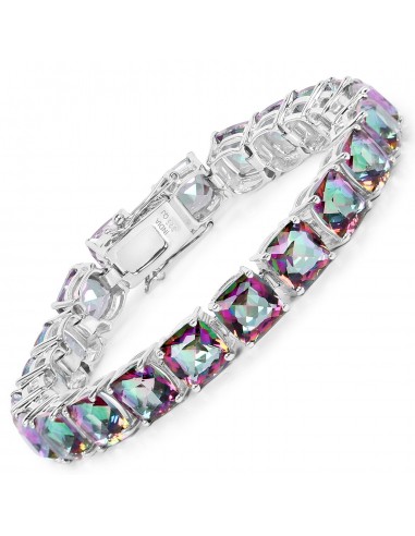 48.93 Carat Genuine Rainbow Quartz .925 Sterling Silver Bracelet du meilleur 