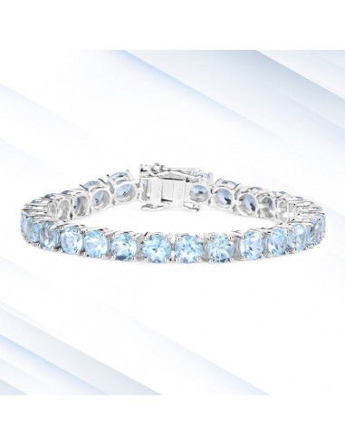 26.60 Carat Genuine Blue Topaz .925 Sterling Silver Bracelet Découvrez la collection