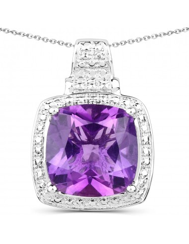 5.85 Carat Genuine Amethyst .925 Sterling Silver Pendant suggérées chez