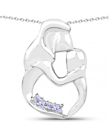 0.14 Carat Genuine Tanzanite .925 Sterling Silver Pendant ou a consommer sur place