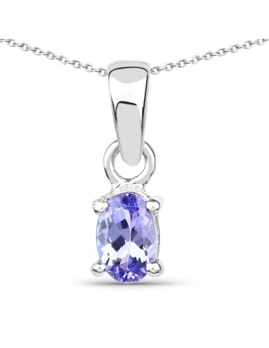 0.44 Carat Genuine Tanzanite .925 Sterling Silver Pendant Les êtres humains sont 