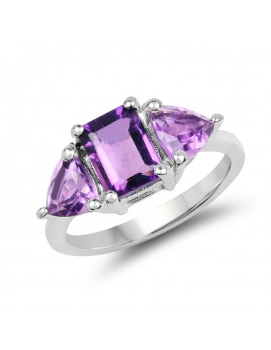 3.00 Carat Genuine Amethyst .925 Sterling Silver Ring en ligne des produits 