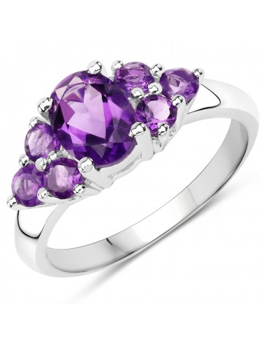 1.80 Carat Genuine Amethyst .925 Sterling Silver Ring du meilleur 