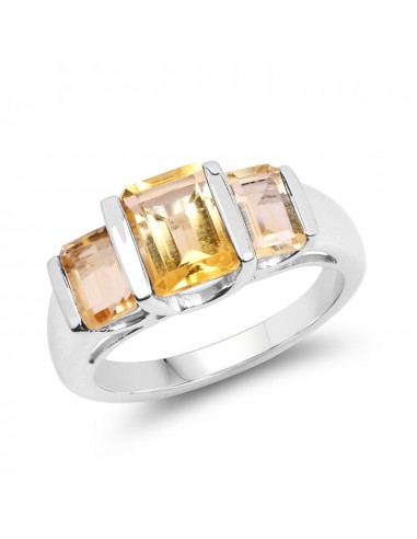 2.70 Carat Genuine Citrine .925 Sterling Silver Ring la colonne vertébrale