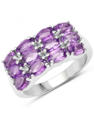 2.52 Carat Genuine  Amethyst .925 Sterling Silver Ring Par le système avancé 