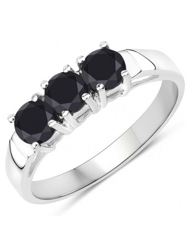 0.99 Carat Genuine Black Diamond .925 Sterling Silver Ring Vous souhaitez 