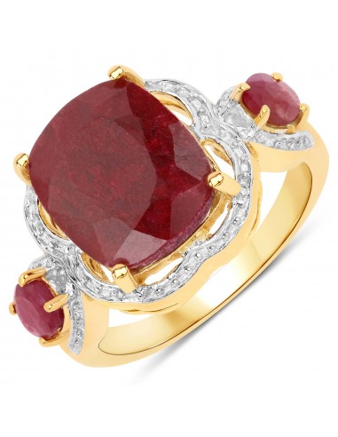 6.71 Carat Dyed Ruby and Ruby .925 Sterling Silver Ring pour bénéficier 