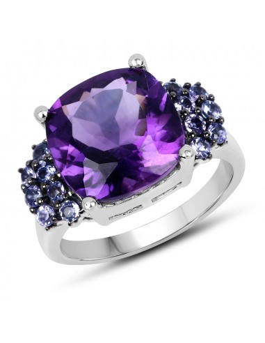 6.34 Carat Genuine Amethyst & Tanzanite .925 Sterling Silver Ring sélection de produits