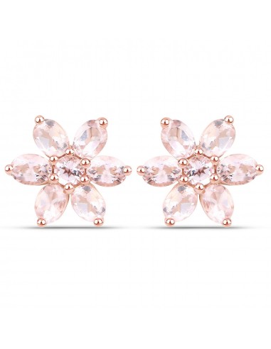 1.98 Carat Genuine Morganite .925 Sterling Silver Earrings Les magasins à Paris