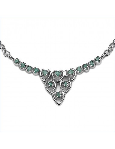 0.39 Carat Genuine Emerald .925 Sterling Silver Pendant sur le site 