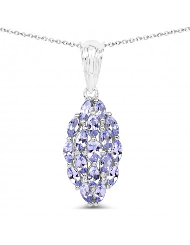 1.45 Carat Genuine Tanzanite .925 Sterling Silver Pendant Vous souhaitez 