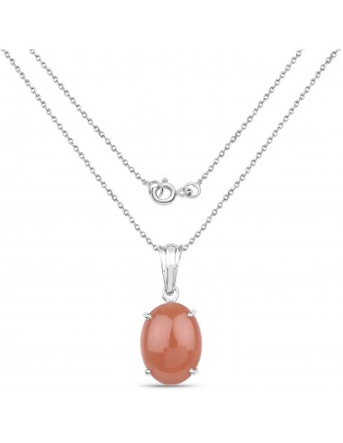 8.35 Carat Genuine Peach Moonstone .925 Sterling Silver Pendant s'inspire de l'anatomie humaine