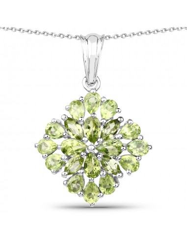 3.40 Carat Genuine Peridot .925 Sterling Silver Pendant Par le système avancé 