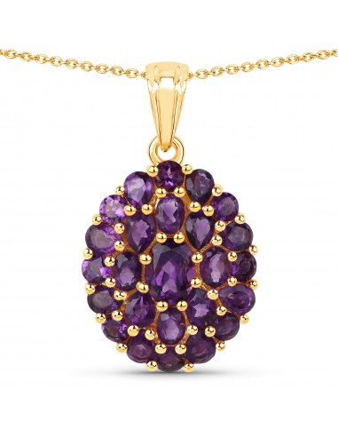 4.04 Carat Genuine Amethyst .925 Sterling Silver Pendant Comparez plus de prix