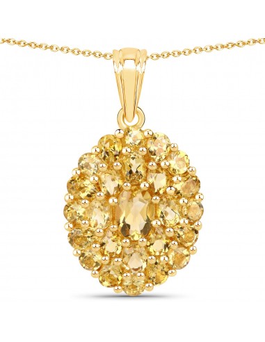 4.16 Carat Genuine Citrine .925 Sterling Silver Pendant Toutes les collections ici