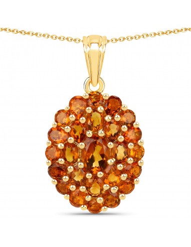 4.08 Carat Genuine Citrine .925 Sterling Silver Pendant Découvrez la collection