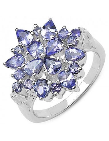 1.75 Carat Genuine Tanzanite .925 Sterling Silver Ring offre 