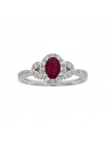 Genuine .91ct Ruby Diamond Ring 14KT White Gold en ligne des produits 