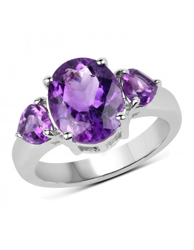 4.06 Carat Genuine Amethyst .925 Sterling Silver Ring vente chaude votre 