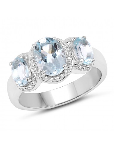 2.62 Carat Genuine  Blue Topaz .925 Sterling Silver Ring Dans la société mordern