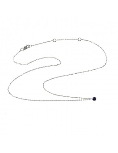 0.2ct Blue Sapphire Chain Necklace 925 Sterling Silver Jewelry online