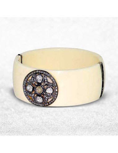 152.83ct Natural Diamond Bangle 925 Sterling Silver Bakelite Jewelry à prix réduit toute l'année