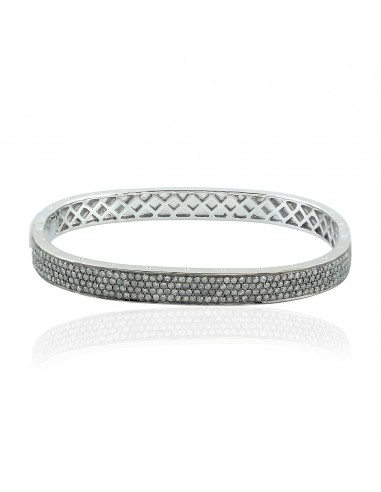 Sterling Silver Bangle Bracelet 3.12ct Pave Diamond Vintage Look Women Jewelry de votre