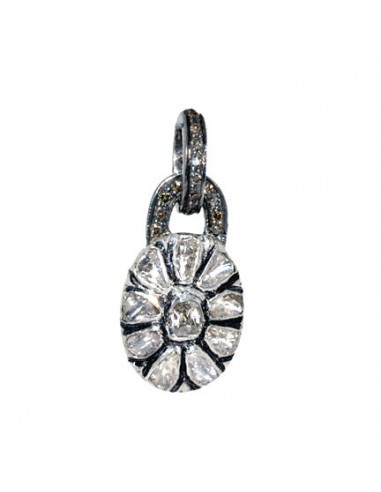 0.80ct Rose Cut Diamond Charm Pendant 14K Gold 925 Sterling Silver Jewelry pas cher 