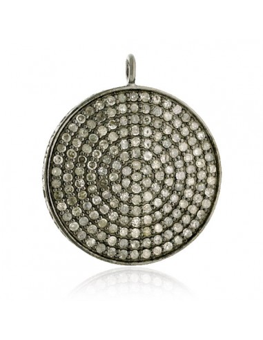 925 Silver Pave Diamond Charm Pendant Handmade Jewelry Gift For Women france