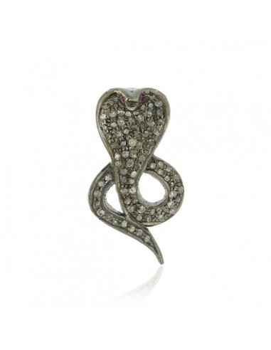 Pave Diamond Snake Charm Pendant 925 Sterling Silver Jewelry Gift les ligaments