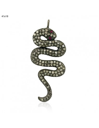 Pave Diamond Gemstone 925 Silver Snake Pendant Fashion Jewelry pour bénéficier 