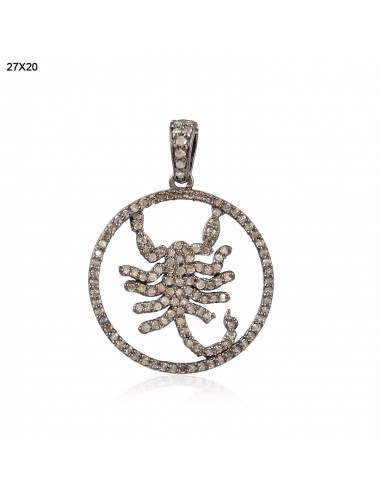 0.48ct Pave Diamond Scorpio Pendant 925 Sterling Silver Jewelry Gift For Her 2 - 3 jours ouvrés.