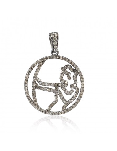 Sagittarius Sunsign Pendant 0.5ct Pave Diamond .925 Sterling Silver Gift Jewelry votre restaurant rapide dans 