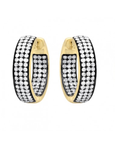 3.12ct Diamond Huggie Earrings 18kt Gold .925 Sterling Silver Vintage Jewelry le concept de la Pate a emporter 