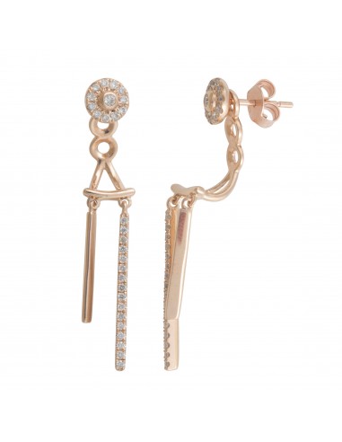 Pave Diamond Solid Rose Gold Ear Jacket Earrings Jewelry vous aussi creer 