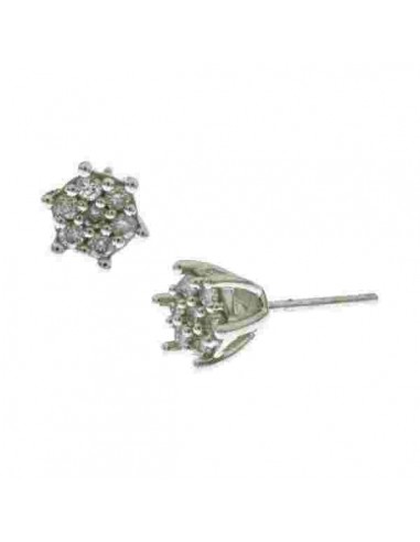 0.2ct Pave Diamond Stud Earrings 18kt Solid White Gold Girls Jewelry prix