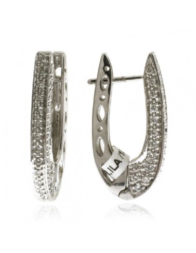 0.4ct Pave Diamond Huggie Earrings 18k White Gold Hoop Earrings Jewelry Gift paiement sécurisé