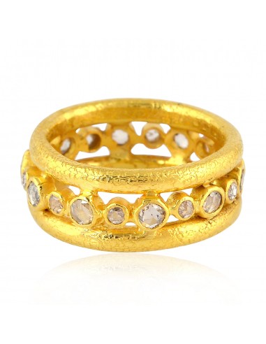 0.88 ct Ice Diamond 18 kt Solid Yellow Gold Band Ring Indian Ethnic Look Jewelry Comparez et commandez 