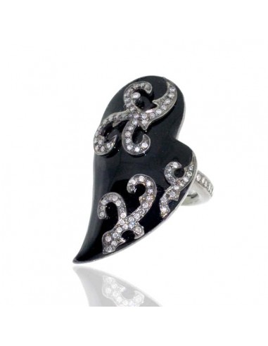 High Fashion Heart Ring 0.94 ct Pave Diamond 925 Sterling Silver Enamel Jewelry Voir les baskets