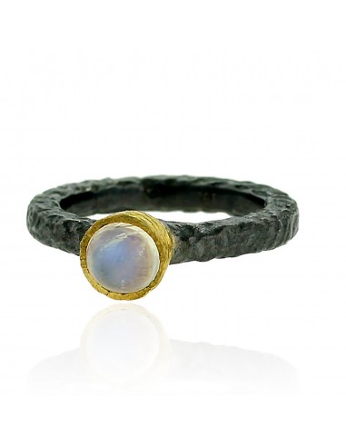 1.35ct Rainbow Moonstone 14kt Gold 925 Sterling Silver Ring Vintage Look Jewelry Venez acheter