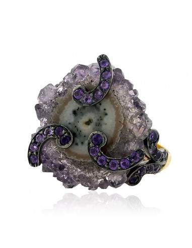 Latest Fashion Amethyst Ring 18k Yellow Gold 925 Silver Jewelry Toutes les collections ici