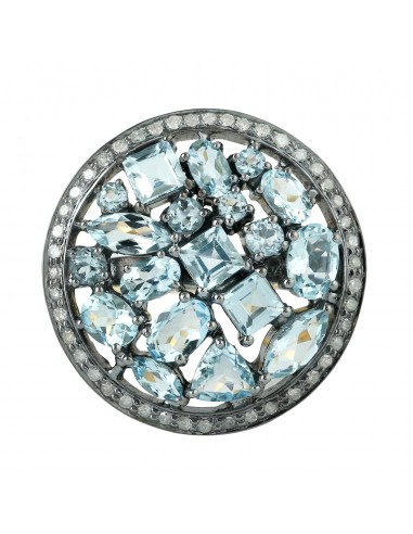 6.9ct Aquamarine Diamond Ring 18kt Gold .925 Sterling Silver Party Wear Jewelry plus qu'un jeu 