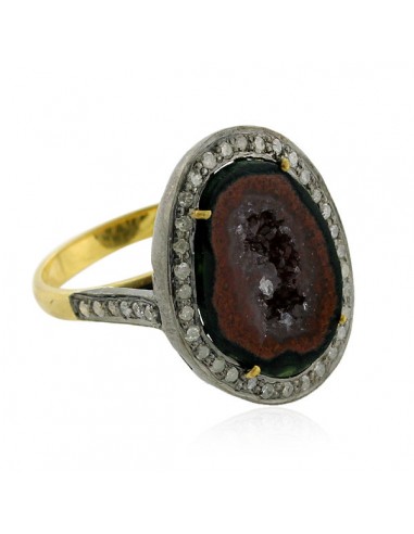 9.75ct Gemstone Pave Diamond 18kt Gold .925 Sterling Silver Ring Fashion Jewelry suggérées chez