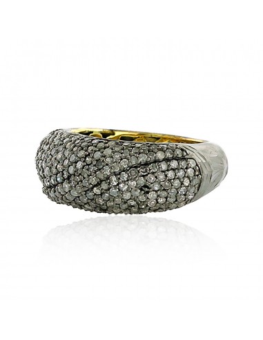 1.26 ct Pave Diamond Ring 14 kt Gold 925 Sterling Silver Women Fashion Jewelry Fin de série