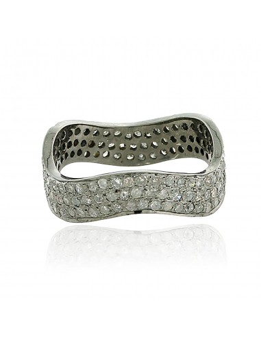 1.20 ct Pave Diamond .925 Sterling Silver Handmade Ring Jewelry à prix réduit toute l'année