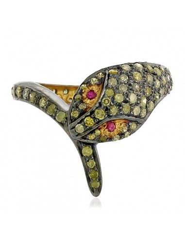 Handmade Gemstone Diamond Snake Wrap Design Ring 925 Silver Comparez plus de prix