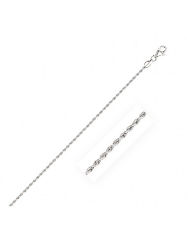 2.0mm 14k White Gold Diamond Cut Rope Anklet suggérées chez